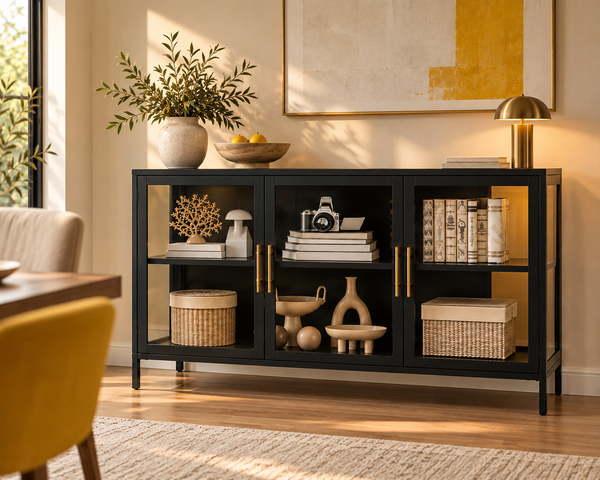 Half Glass Cabinet – Leapify Steel