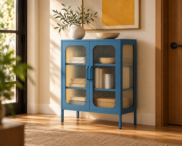 Half Glass Cabinet – Leapify Steel
